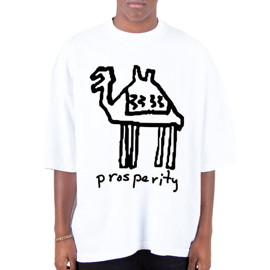 Neds Melrose - Prosperity - T-shirt - White - Front - Drop Shoulder - Streetwear
