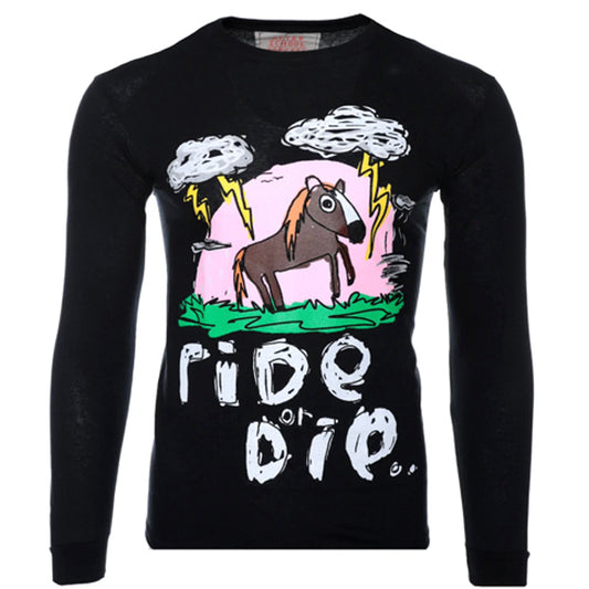 After School Special - Ride or Die - Long Sleeve T-Shirt - Black - Front - B2SS - Neds Melrose