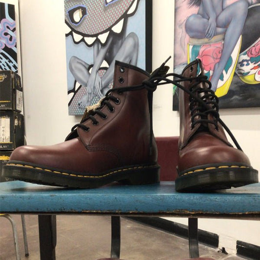 1460 - Doc Martens - Red Boot - Yellow Stitching - Air Wair - 90's - nedsmelrose