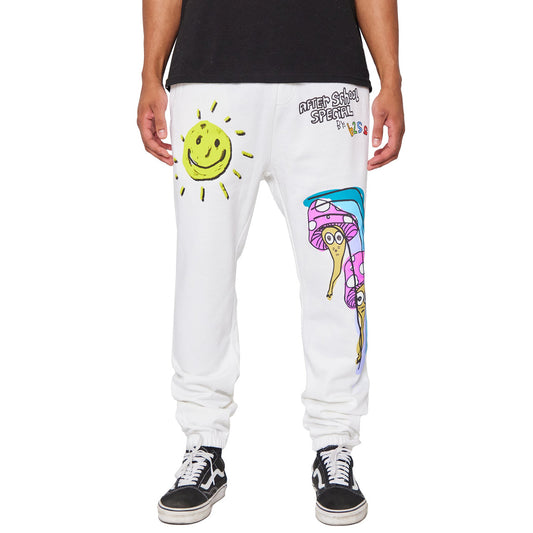 After School Special - Trippy - Sweatpants - White - Front - B2SS - Neds Melrose